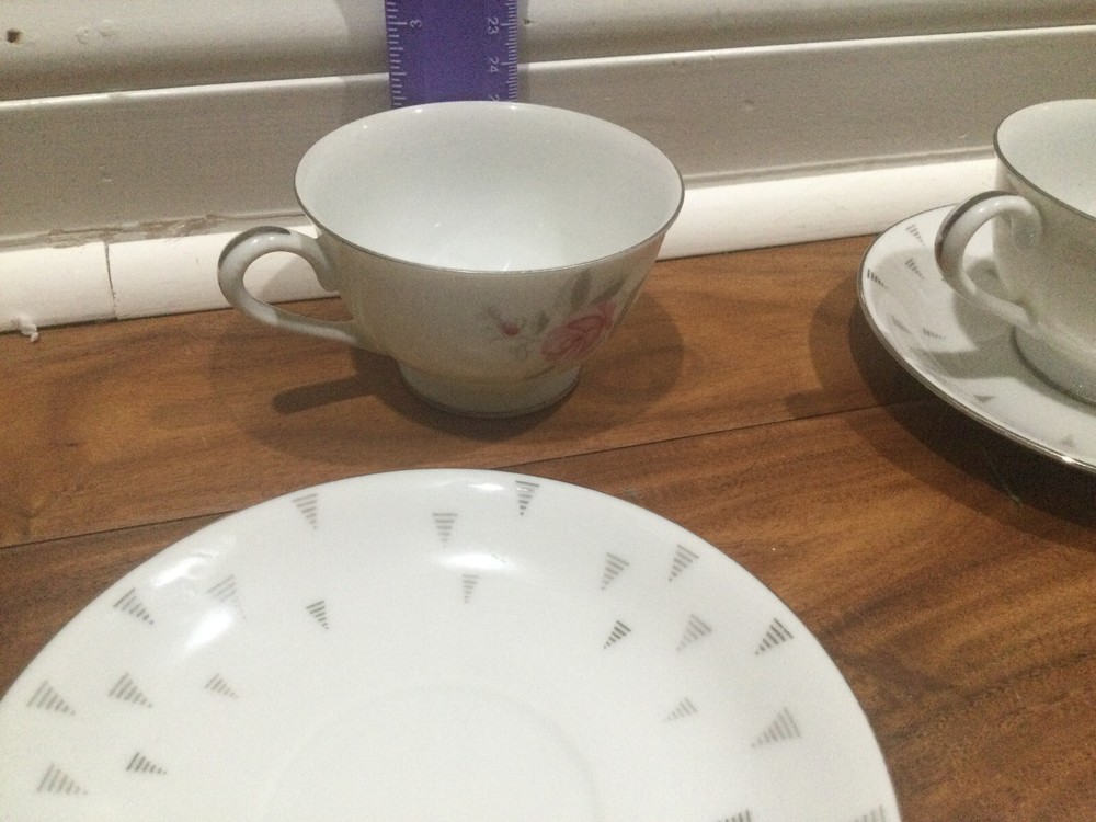 7 pc place setting(s Sango Arcadia pink rose plate bowl cup MORE AVAILABLE MINT