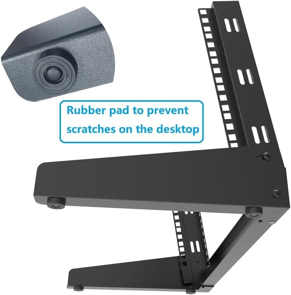 6U Desktop Network Rack 19 inches Small Open Frame Rack 2 Post Free-Standing ...