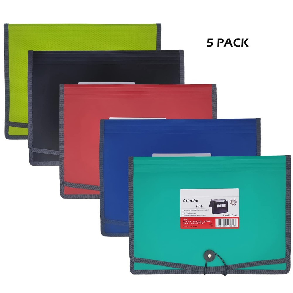Premium Quality Plastic Expanding File Folder Document Organizer, 3.5" Expans...
