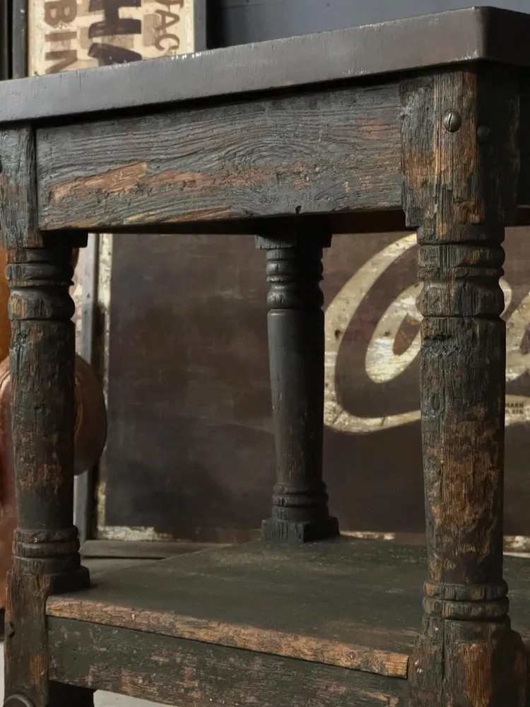 Antique Turtle Table On Casters