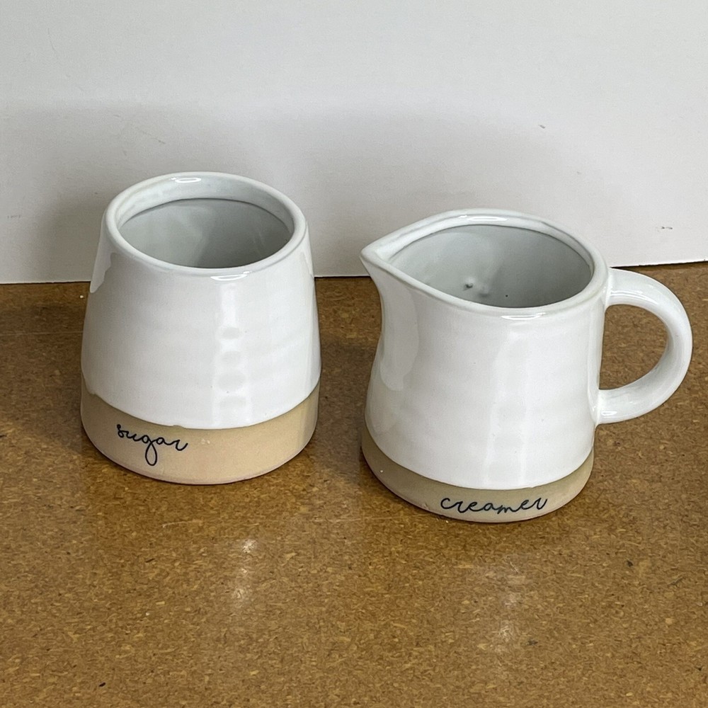 Barnyard Stoneware MUD PIE Style FARMSTEAD CREAMER AND SUGAR