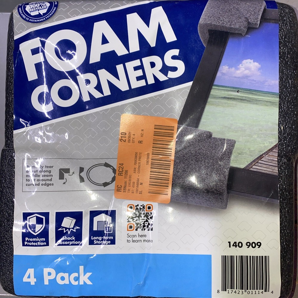 Foam Corners 4 Pack Moving Storage Shock Absorption