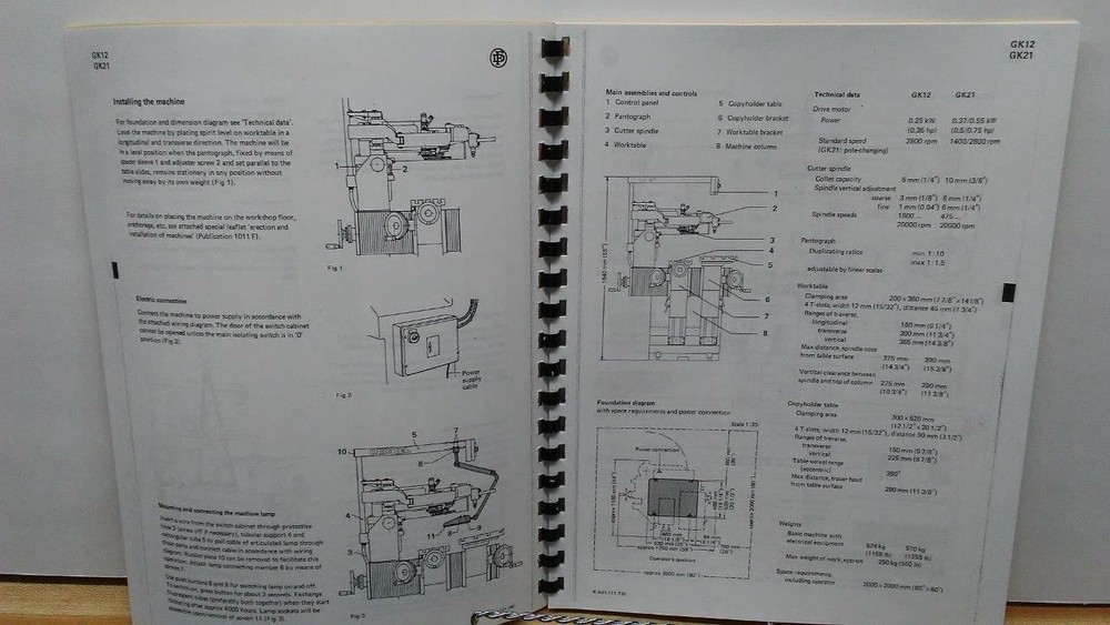 Deckel GK12 & GK21 Profile Miller Operator’s Manual