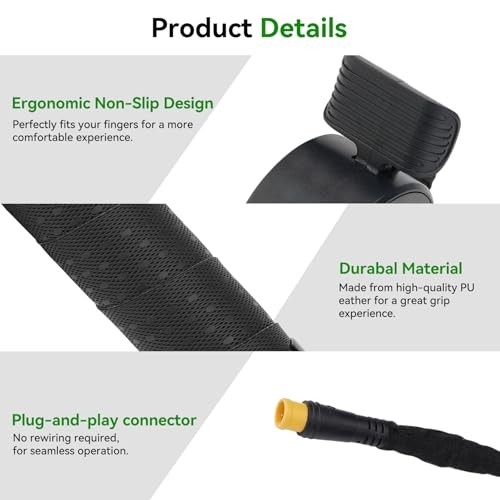 Thumb Throttle with Handlebar Grips for Lectric XP 3.0, Waterproof
