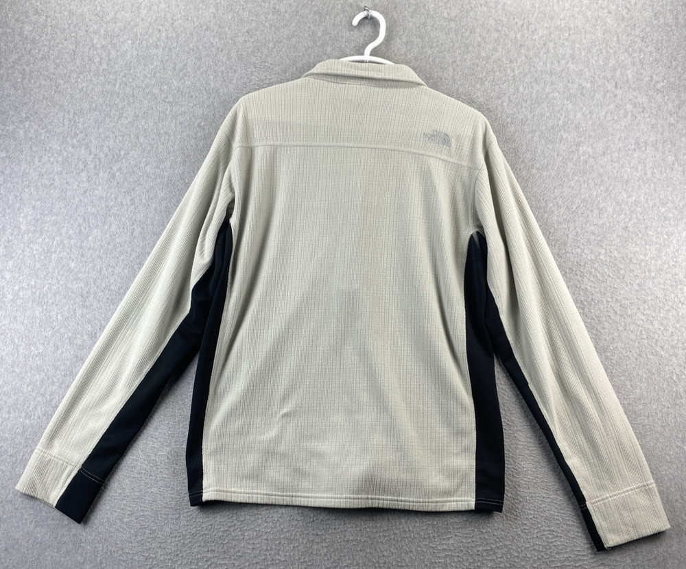 The North Face L Beige 1/4 Zip Pullover Long Sleeve Mock Neck Polyester