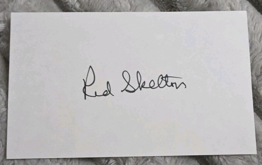 Red Skelton Hand Signed Cut Index Card
