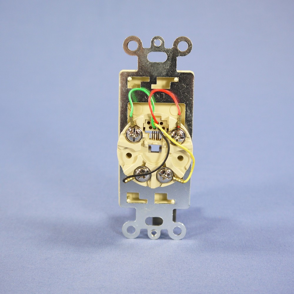 Eagle Ivory Flush Mount 4-Conductor Decorator Voice/Data Modular Jack 3560-4V