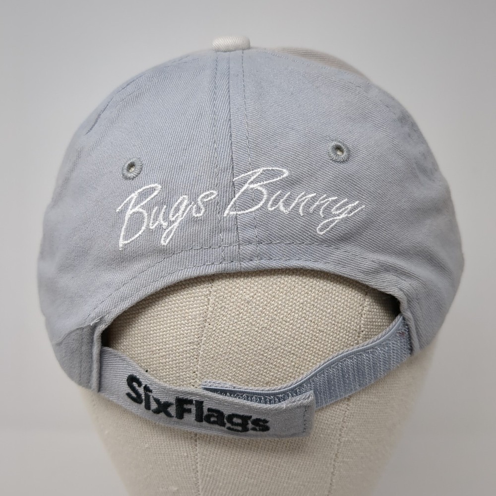 Bugs Bunny Youth Strapback Hat Blue One Size Adjustable Embroidered Six Flags