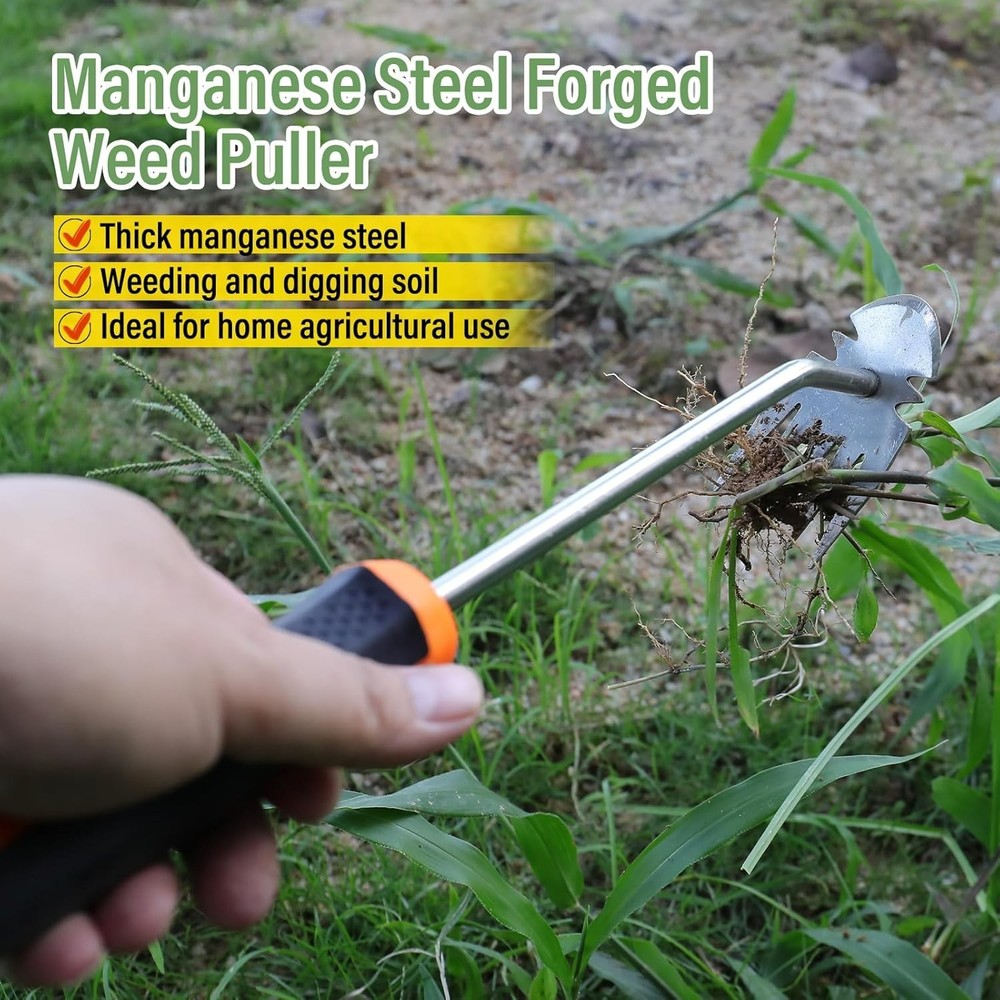 Weed Removal Tool 5 Teethes Dual Purpose Manual (Rubber Handle)