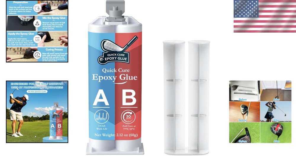 QuickCure PRO-FIX Long Cure Golf Epoxy - Full Set Work Life - Extra Strength -