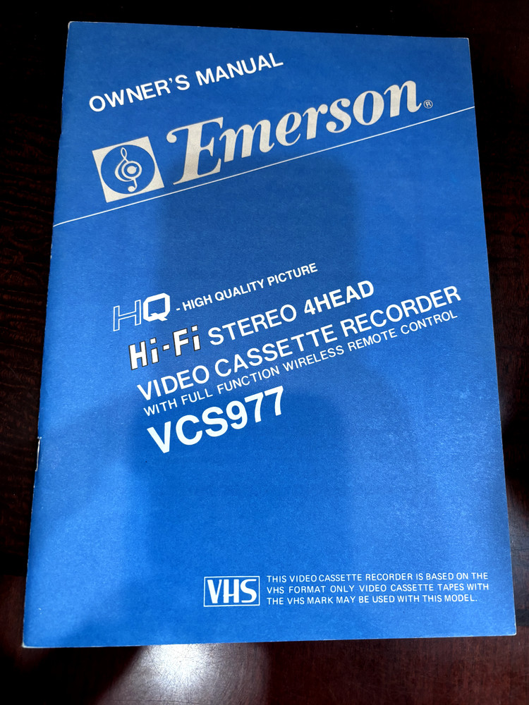 EMERSON VCR977 VCR-977 Owners Manual - User Guide  **ORIGINAL**