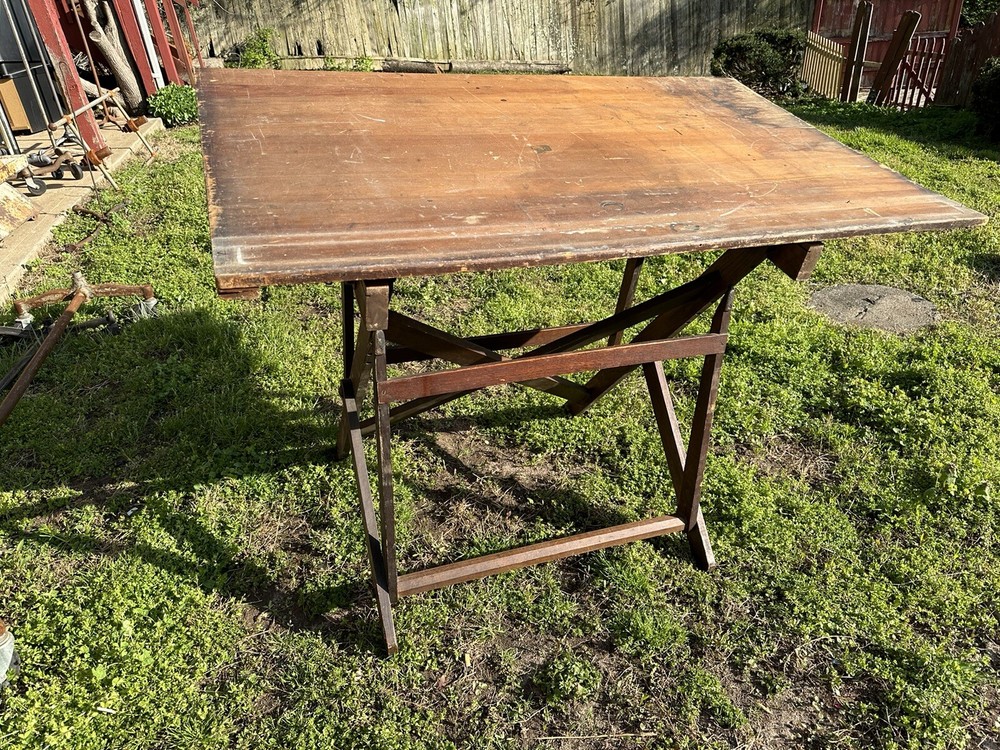 1920s Cole Industrial Adjustable Easel Drafting Table Office Study Artist art