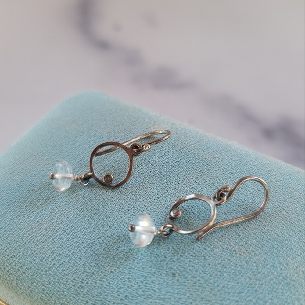 925 Glass Dangling Earrings
