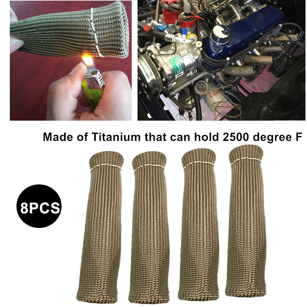 8x Spark Plug Wire Boot Heat Sleeve Cover Shield For SBC BBC MSD Titanium 2500℉