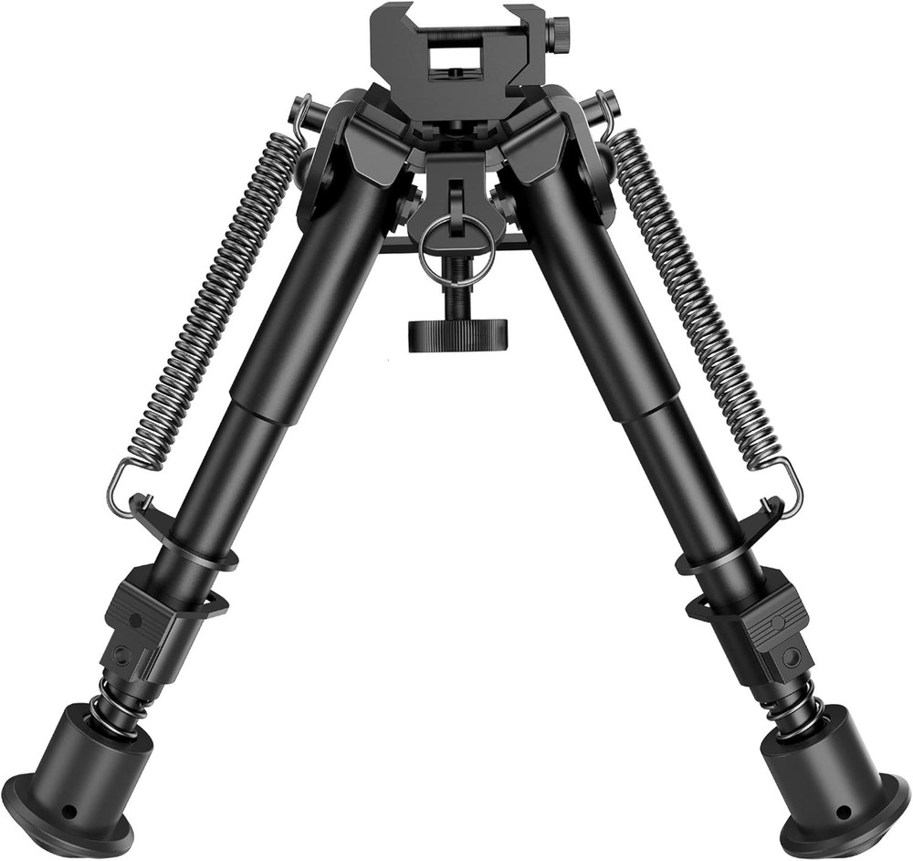 Compact 6-9 Inch Adjustable Bipod with Rubberized Grip for Enhanced Stability
