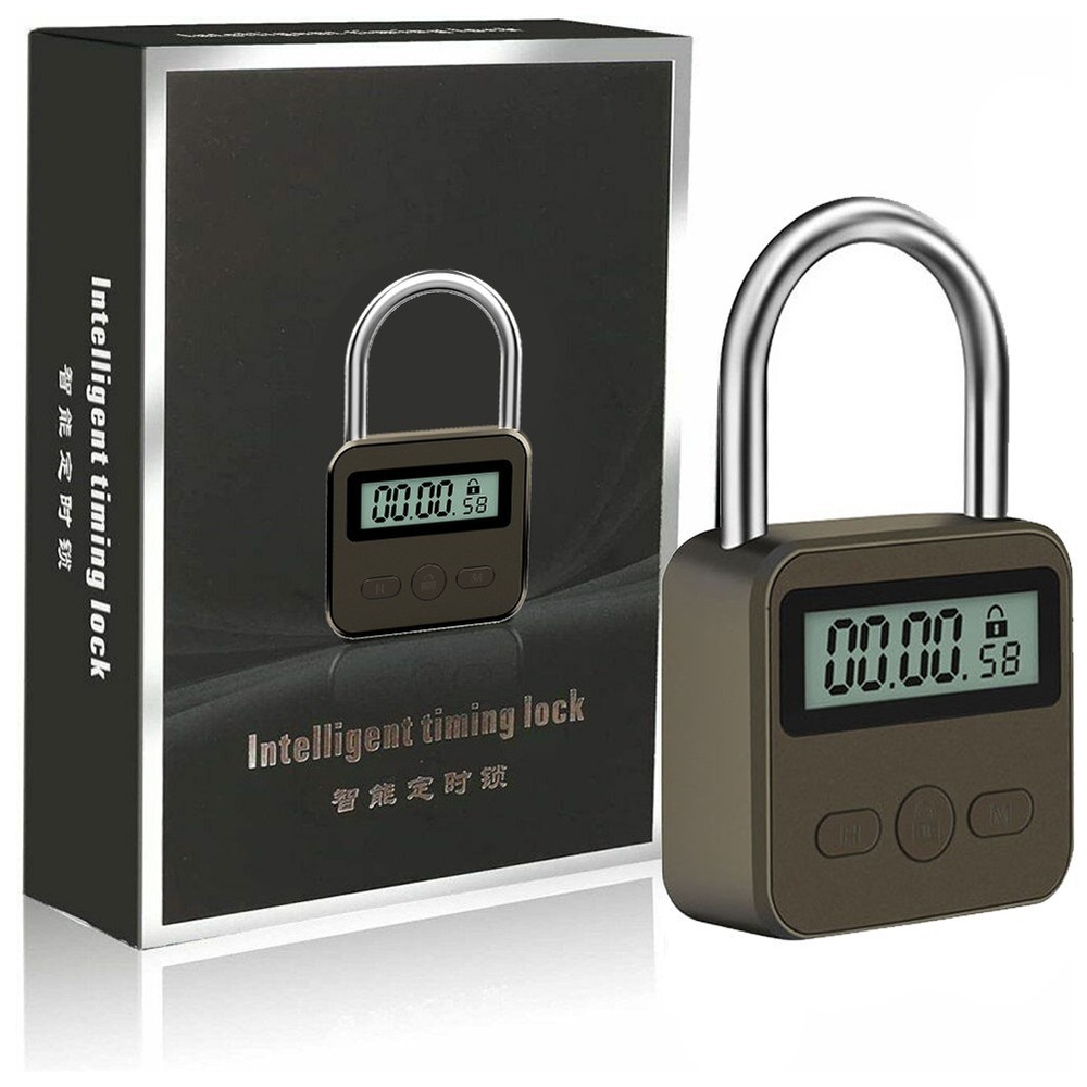 Multifunction Timer Padlock LCD Display Time Lock For Travel Waterproof
