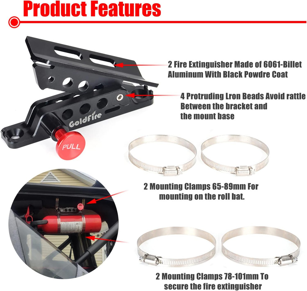 Universal Vehicle Adjustable Quick Release Roll Bar Fire Extinguisher Mount Hold