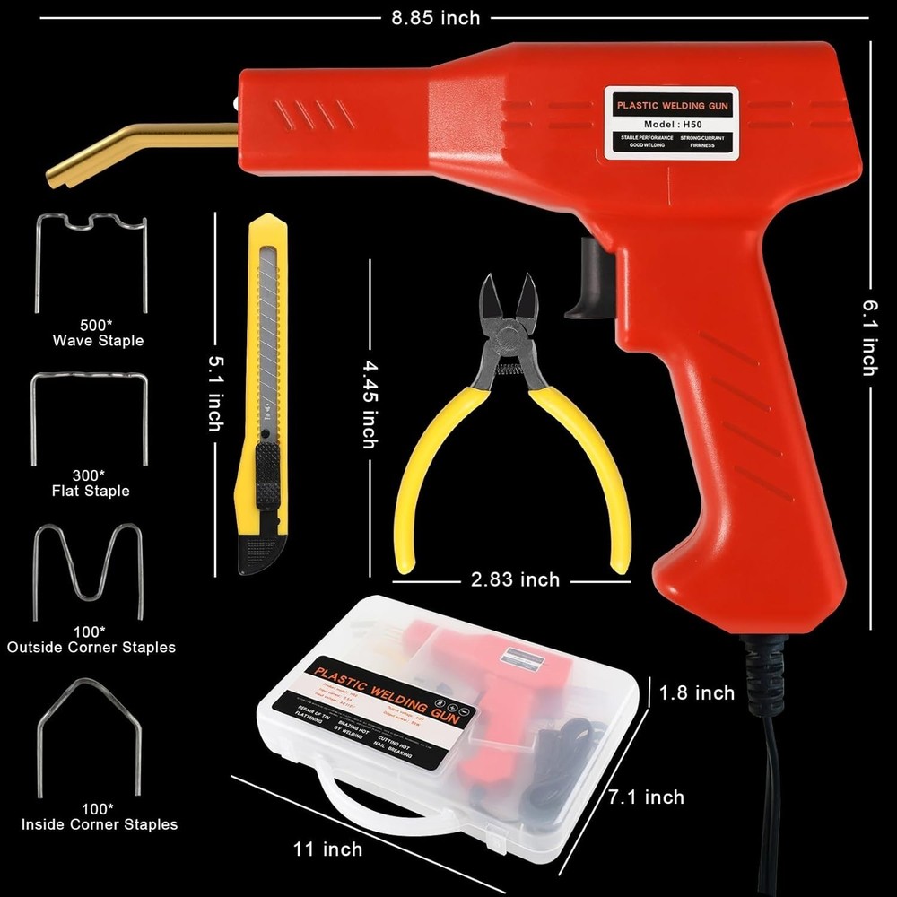 Plastic Welder Kit with 1000 Staples