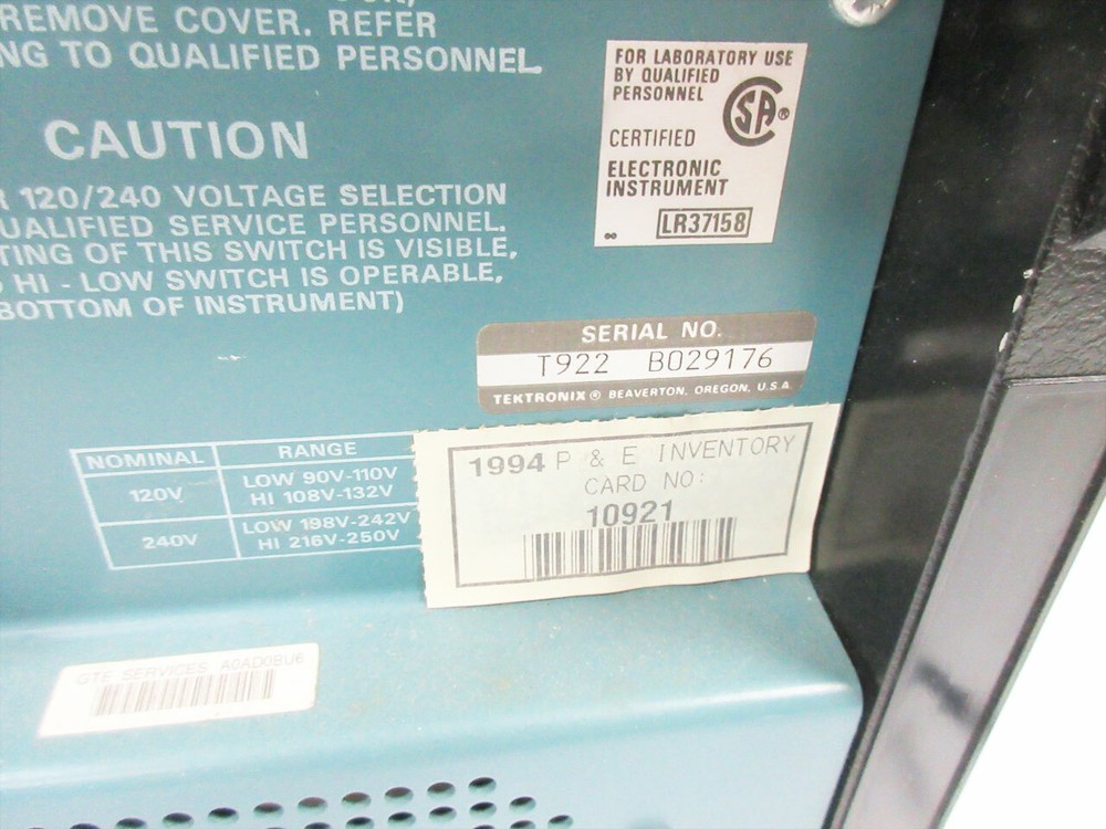 TEKTRONIX T922 15MHZ ANALOG OSCILLOSCOPE
