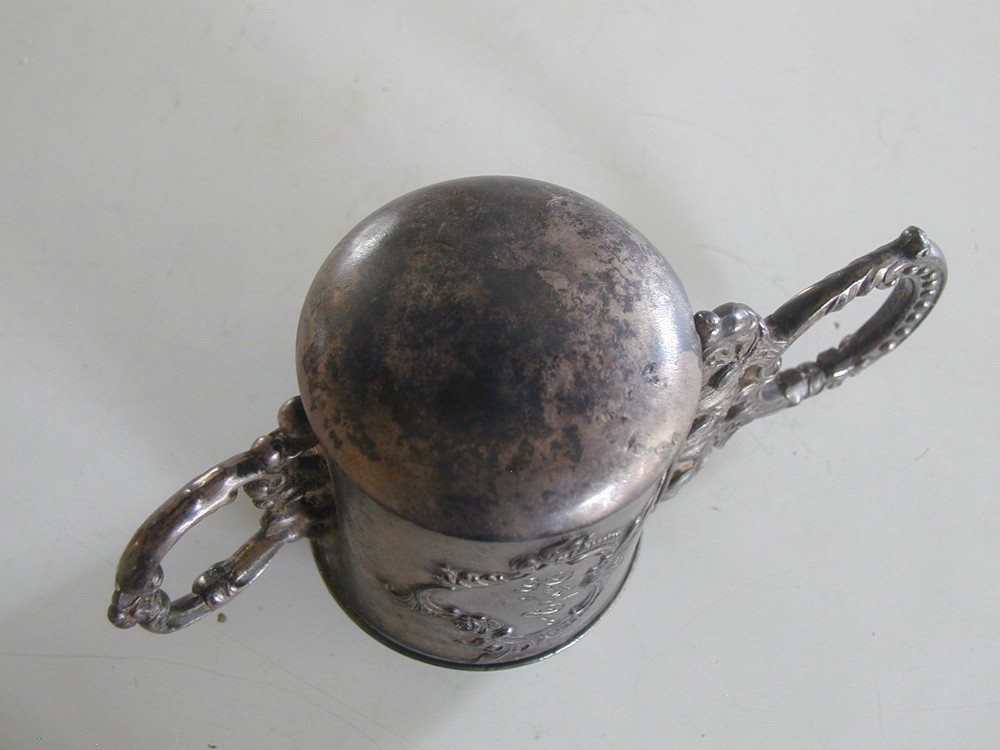VICTORIAN SILVER-PLATED RAZOR SHARPENER LEATHER STROP ca1880s Excellent Con Rare