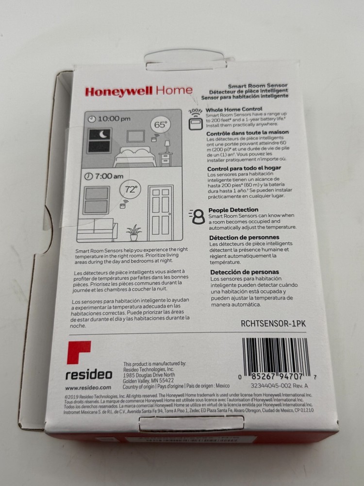Honeywell Smart Room Sensor RCHTSENSOR-1PK Device Only
