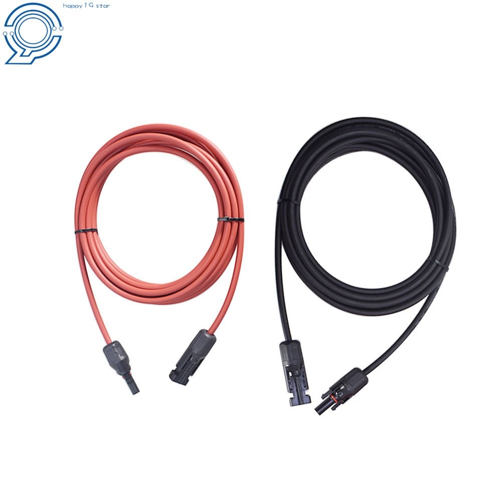 1 Pair 15 FT Black+Red 12AWG Labwork Solar Panel Extension Cable Wire Connector