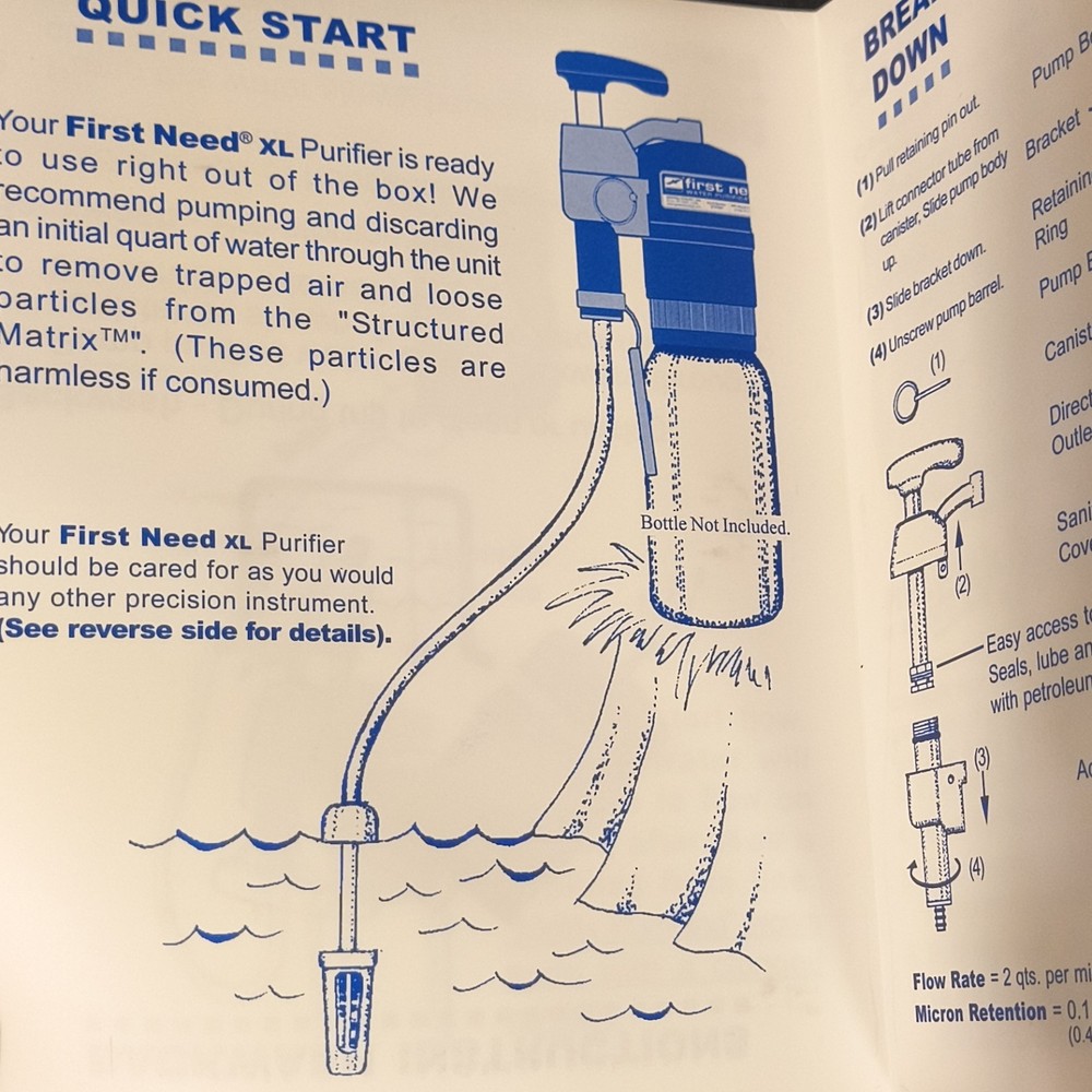General Ecology First Need XL Portable Water Purifier Pump, Structured Matrix, …