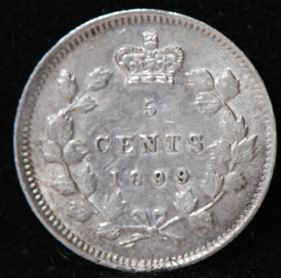 Canada, 1899 5 Cents, KM2, silver, About Uncirculated, 3-29