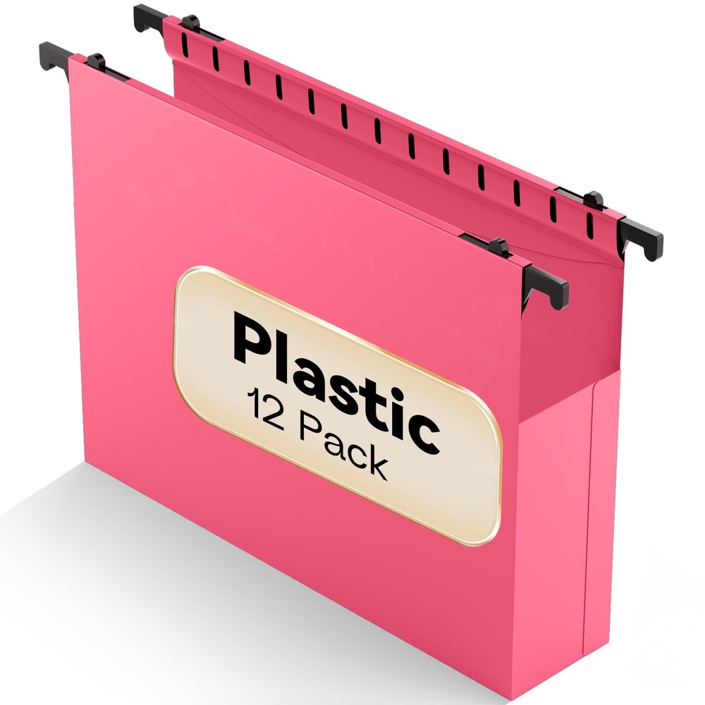 Plastic Hanging File Folders Expanding,12 Pack Extra Capacity Hanging File Fo...
