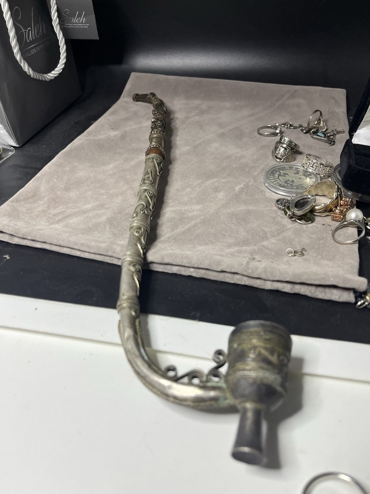 Antique Flegree Silver Pipe 1900s