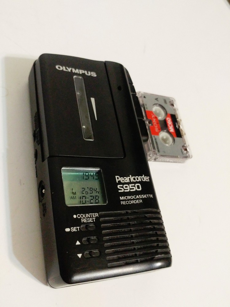 Olympus Pearlcorder S950 Handheld Microcassette Voice Audio Recorder Working