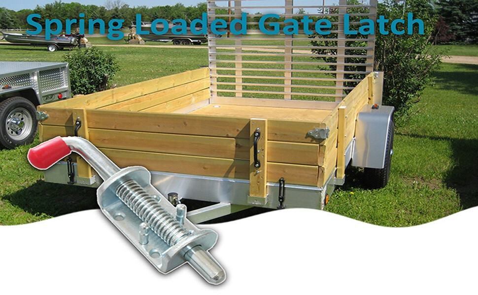2pcs Spring Loaded Pin Latch Lock for Trailer Tail Gate Ramp Truck Door Fence RV