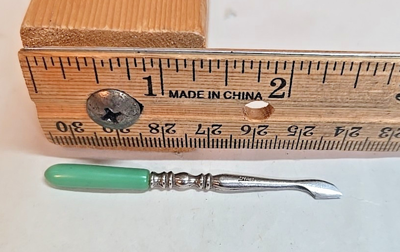 Vintage Green Bakelite Manicure Tool; Germany