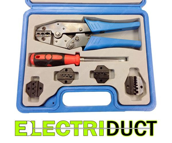 Ratcheting Terminal Crimping Kit with Carrying Case - Electriduct
