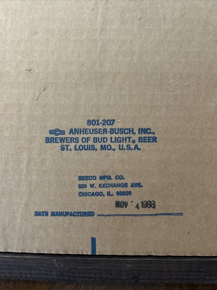 Vintage 1988 Bud Light Mirror 22”x18”