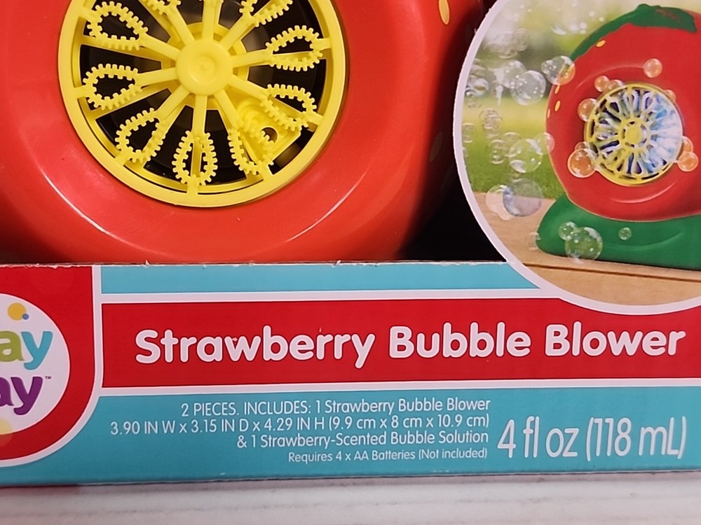 Strawberry Bubble Blower Includes Strawberry Scented Bubble Solution (PT3)