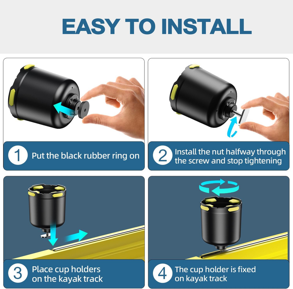 Multifunctional Kayak Cup Holder with Mount for Drinks and Tools