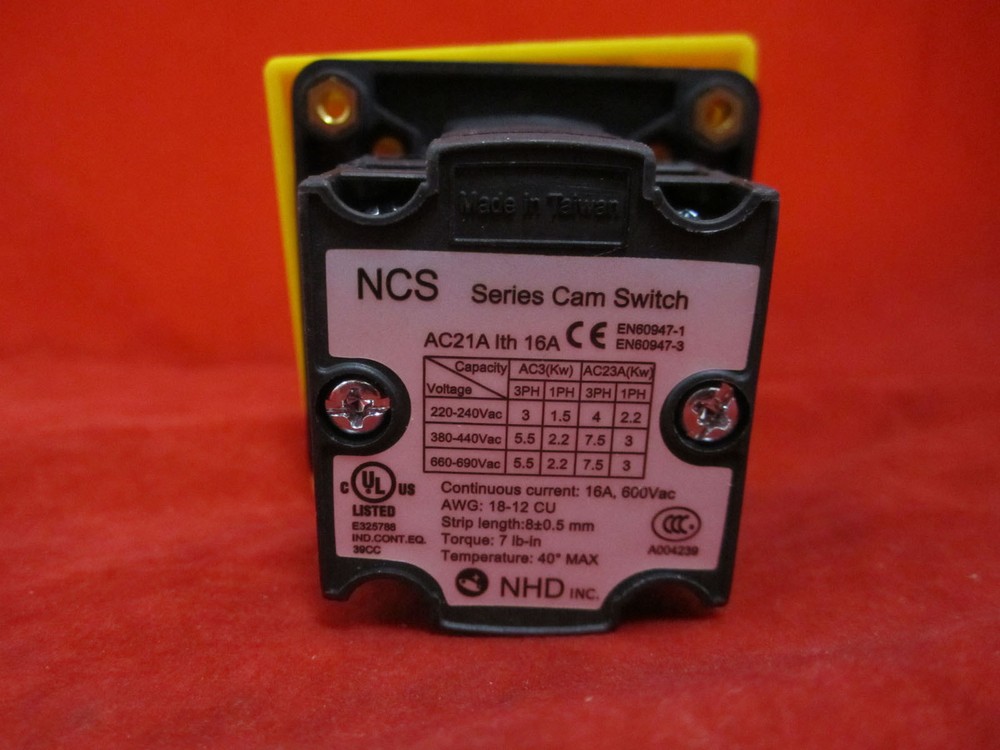 NHD NCS-P5P298B205 CAM SWITCH 3PH 16A