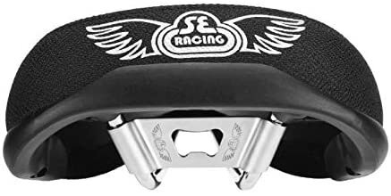 SE Bikes Black Flyer Seat Bundle with SE Wing Grips Donuts