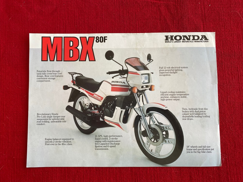Honda MBX 80F Single Sheet Brochure Original Good Condition