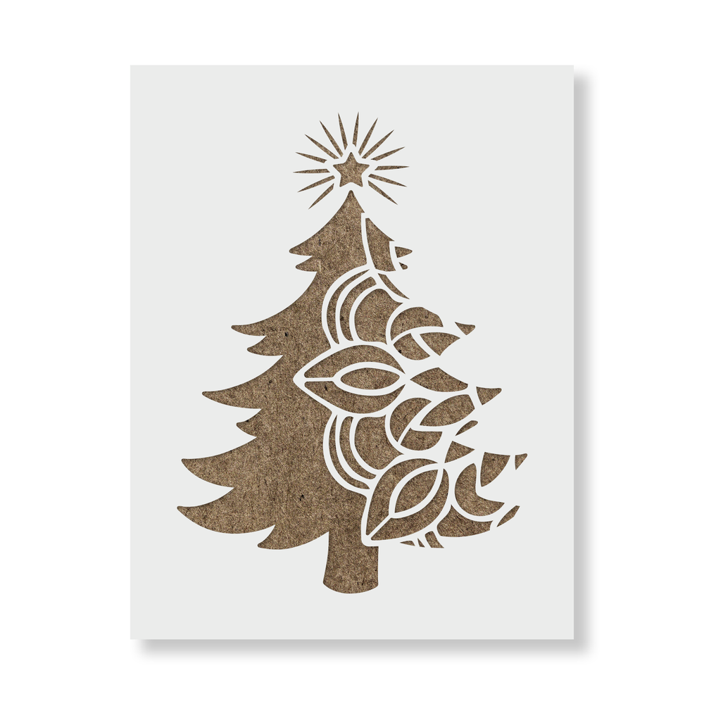Christmas Tree Mandala Stencil - Reusable Stencils for DIY Crafts