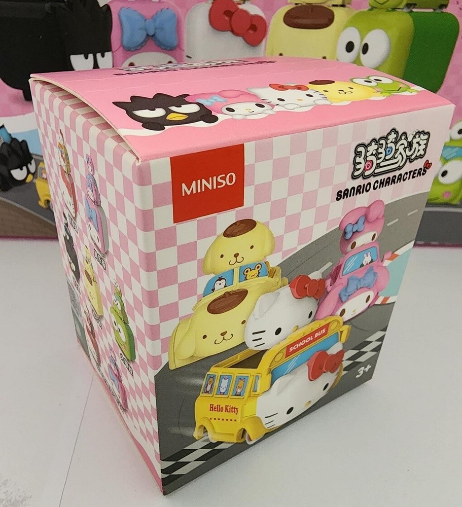 Miniso Miniatures Sanrio Characters Mini Figure Riding Car Set