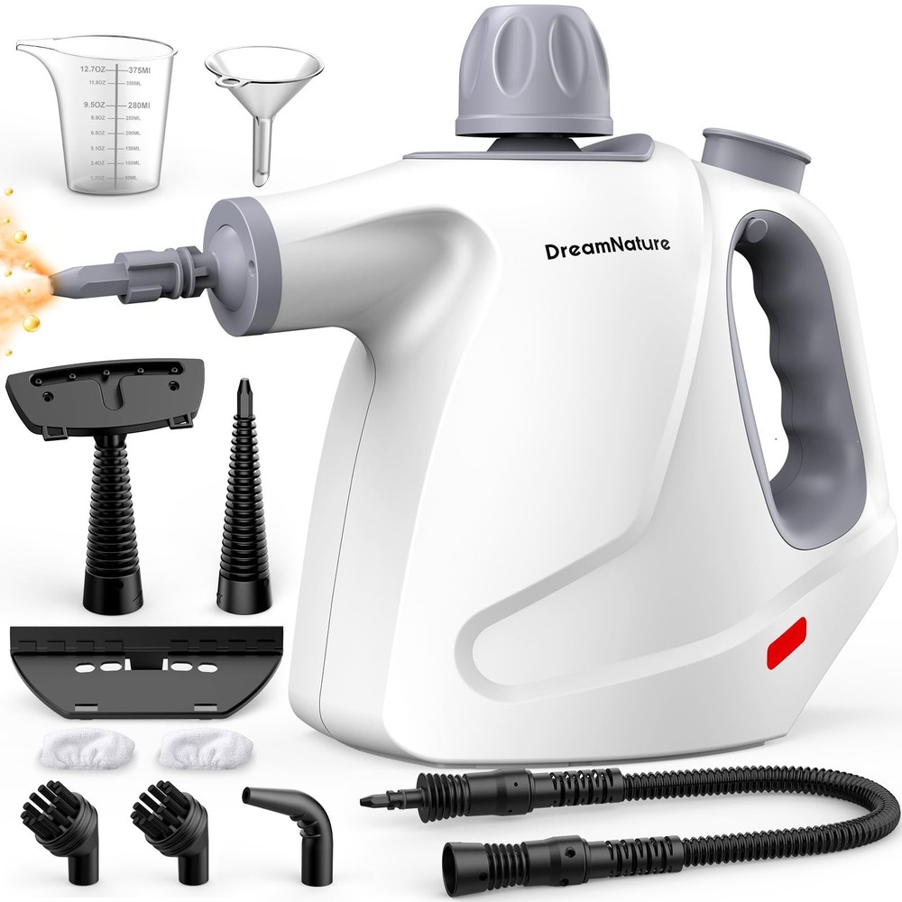 Multi-Surface Handheld Pressurized Steam Cleaner with 11-Pieces Accessories, ...