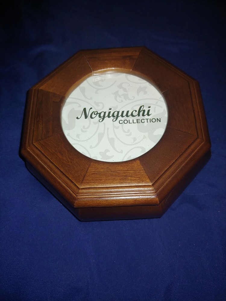nogiguchi collection octagon oak box with hinge top