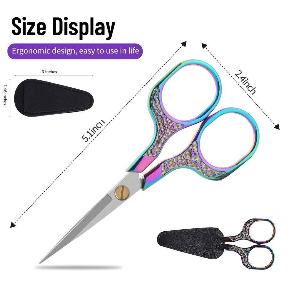 Small sharp scissors-Glexal 5 Inch Precision Scissors-2 Copper & Silver