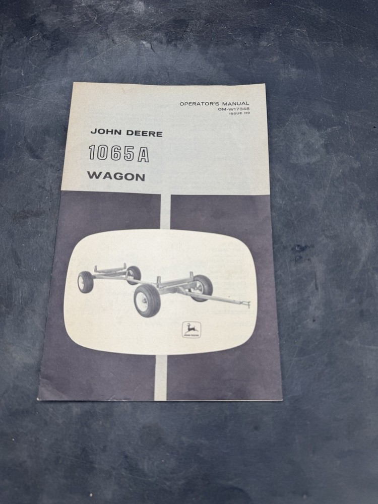 Vintage John Deere 1065a Wagon Operator Owner Manual
