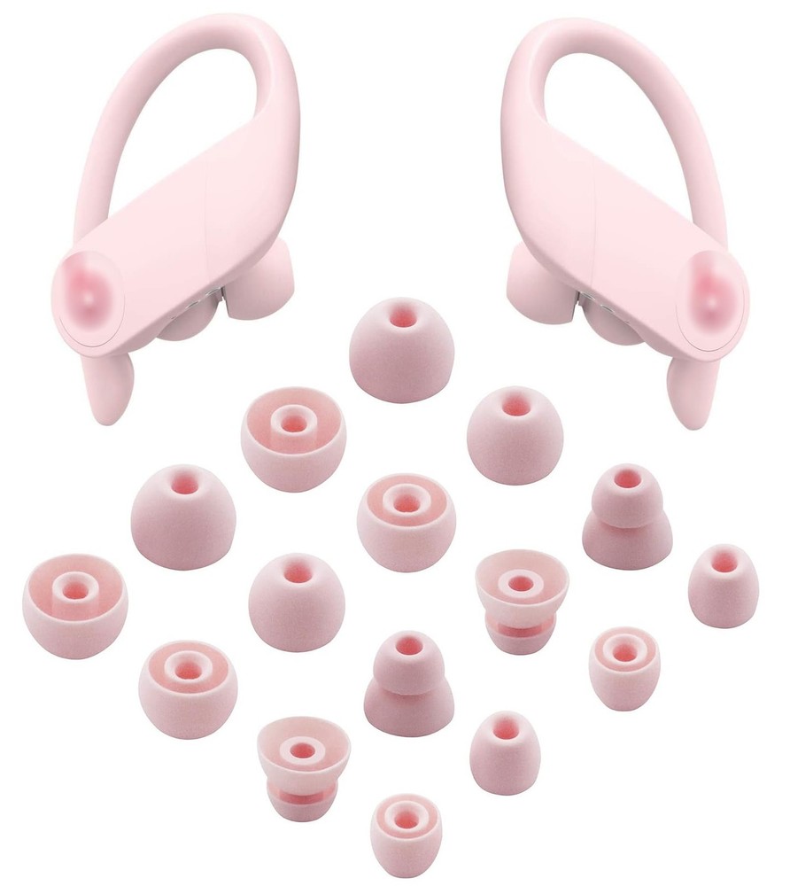 ALXCD Replacement Ear Tips for Powerbeats Pro Headphone, 8 Pairs Cloud Pink