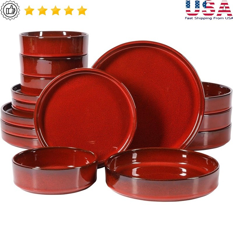Terracotta Dinnerware Set 4 Eco Friendly Stackable Tableware Dining Essentials