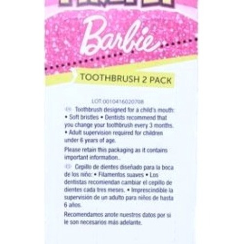 Barbie Kids Toothbrush 2 Pack By Firefly