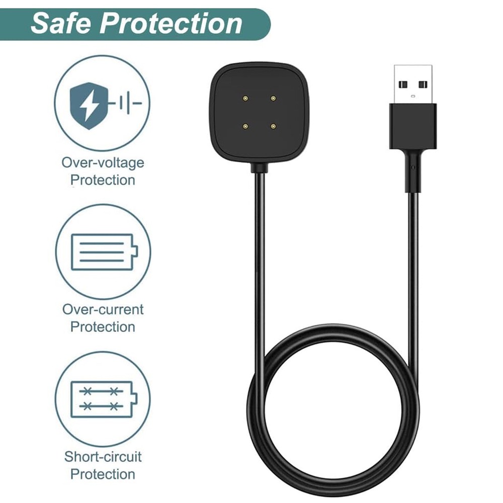 8 X Wireless Charger For Fitbit Versa 4 Sense2/ 3/Sense USB Fast Charging Cable